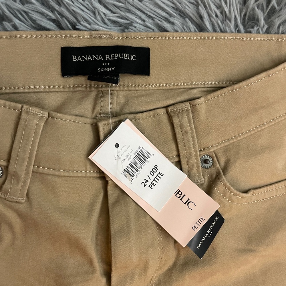 NWT Banana Republic Womens Tan Petite Skinny Khaki Dress Pants - Picture 3 of 12